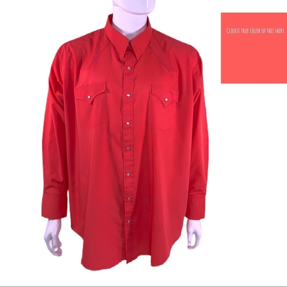 Ely Cattleman Men’s Tall Salmon Western Shirt